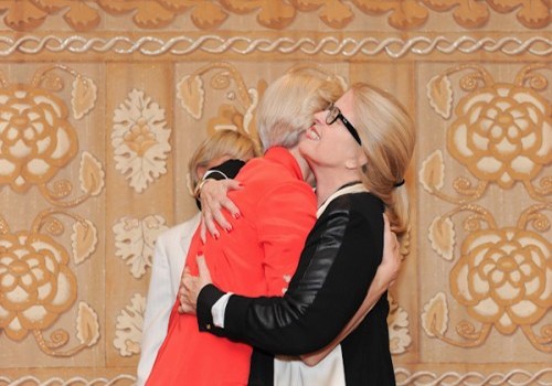 Senator Elisabeth Warren with Debra Deanne Olson